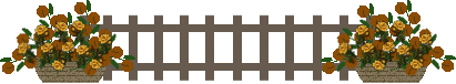 gjerde med brune blomster p hver side.gif (11269 bytes)